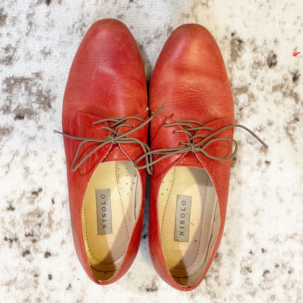 Nisolo Oliver Oxford Scarlet Burnt Orange Sz 8.5